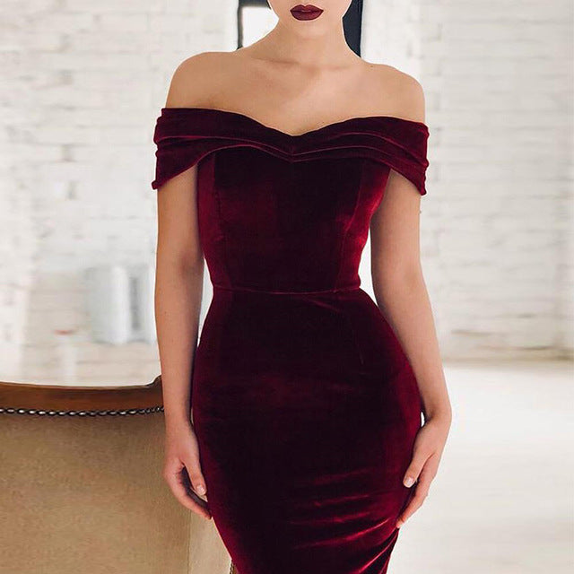 Autumn Velvet Dress - BUSINSTORE