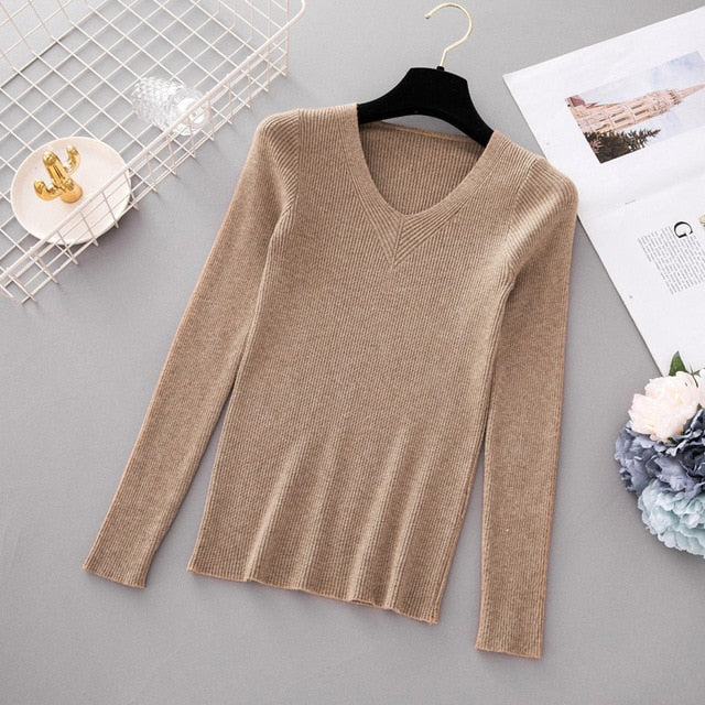 Pullover V Neck Sweater - BUSINSTORE