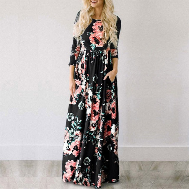 Summer Maxi White Floral - BUSINSTORE