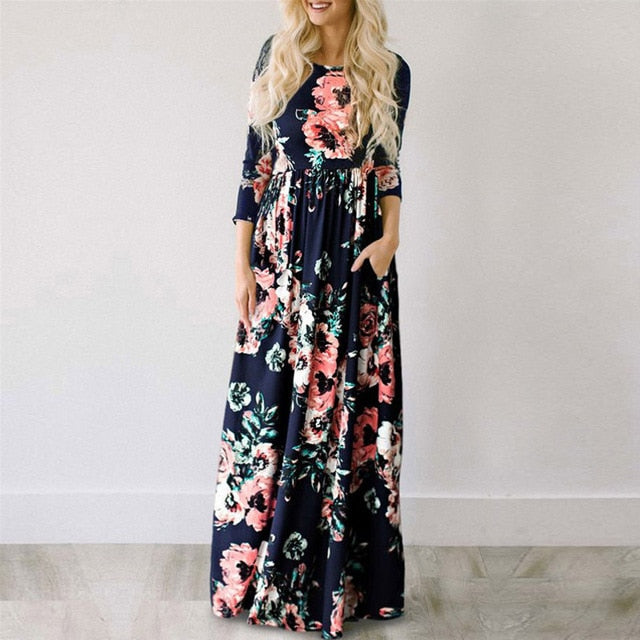 Summer Maxi White Floral - BUSINSTORE