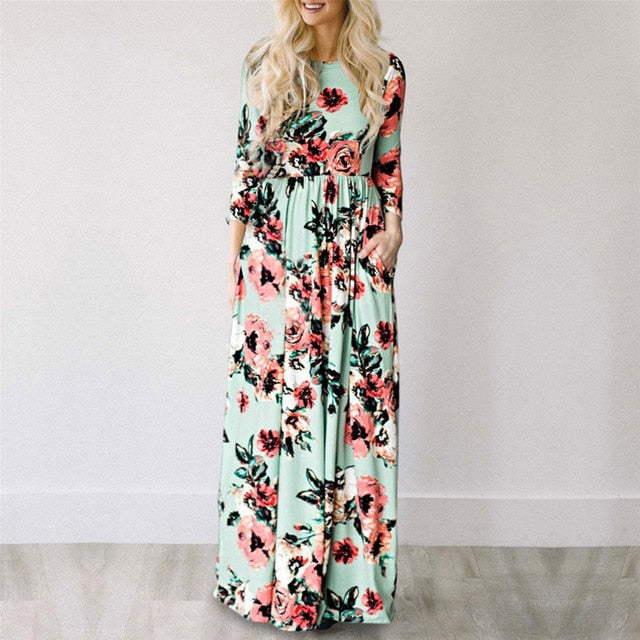 Summer Maxi White Floral - BUSINSTORE