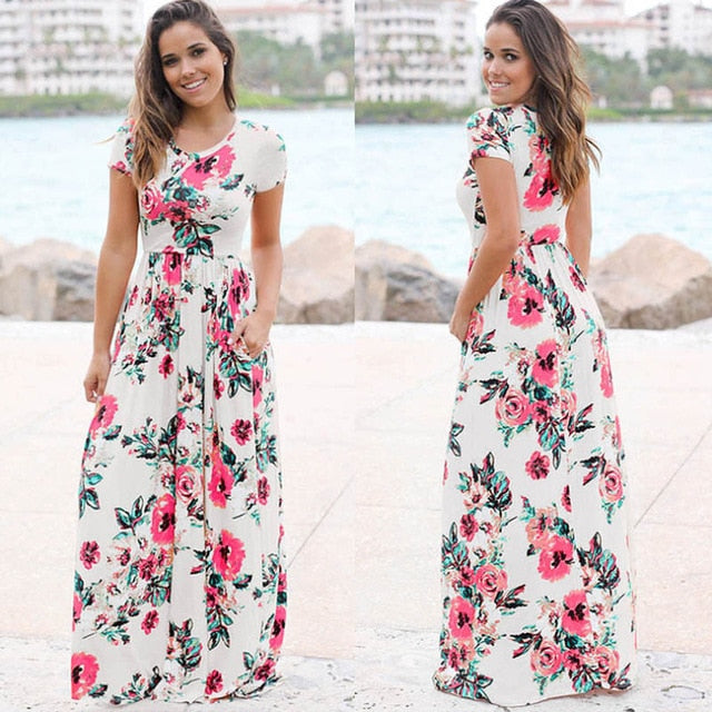 Summer Maxi White Floral - BUSINSTORE