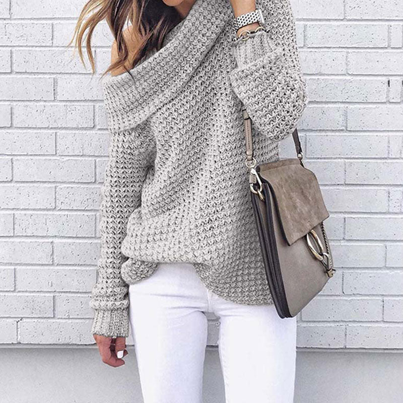 Off Shoulder Warm Sweater - BUSINSTORE