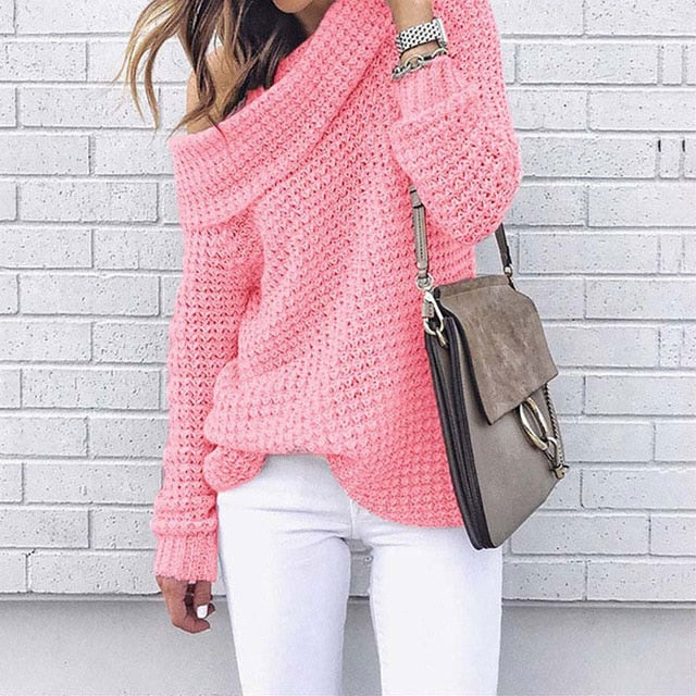 Off Shoulder Warm Sweater - BUSINSTORE