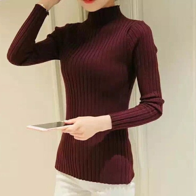 Slim Knit Basic Top - BUSINSTORE