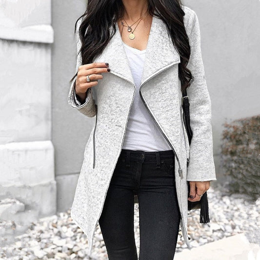 Winter Coat Solid Gray - BUSINSTORE