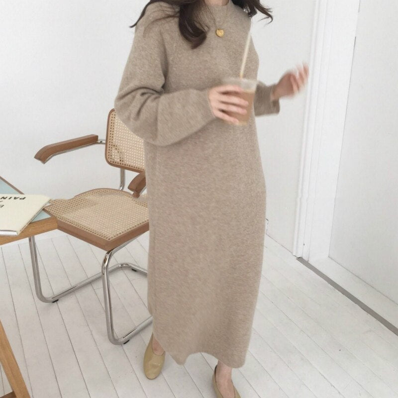 autumn Winter Long Dress Female - BUSINSTORE