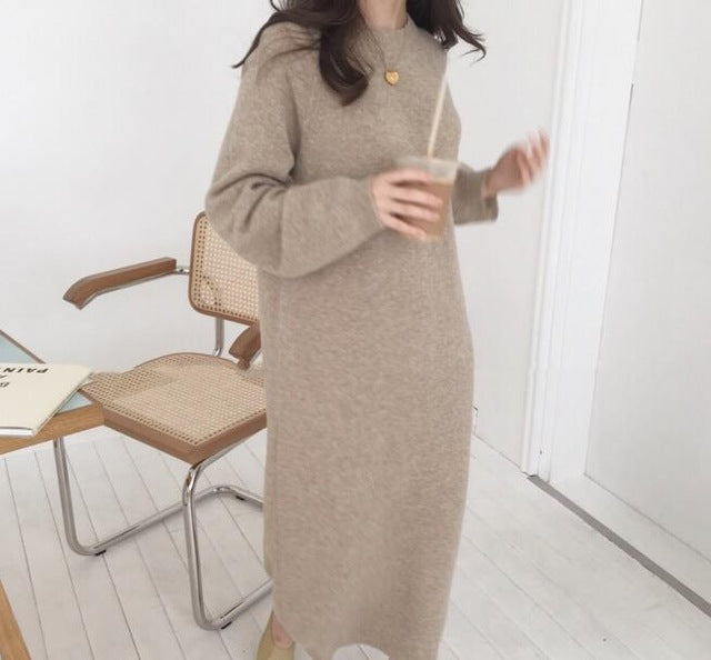 autumn Winter Long Dress Female - BUSINSTORE