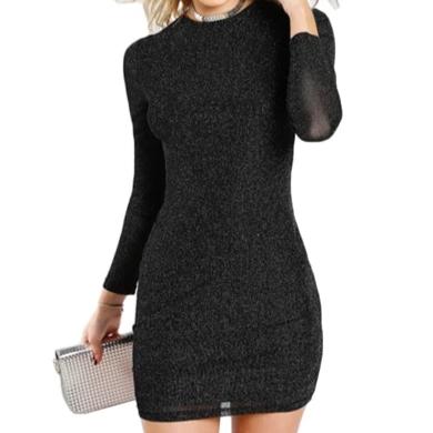 Glitter Form Fitting Tee Dress - BUSINSTORE