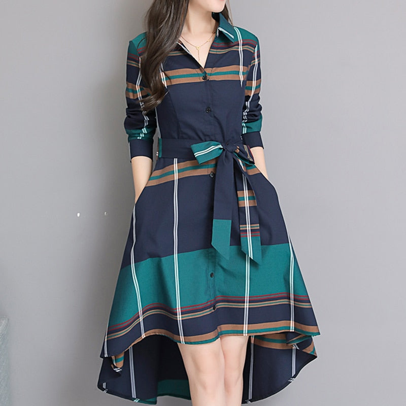 Elegant Asymmetrical Hem Dress - BUSINSTORE