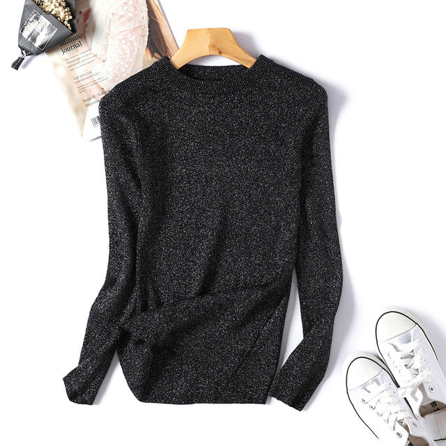 Shiny Lurex Sweater - BUSINSTORE