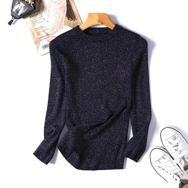 Shiny Lurex Sweater - BUSINSTORE