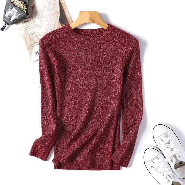 Shiny Lurex Sweater - BUSINSTORE