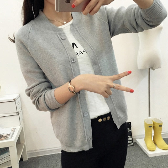 Spring knit cardigan sweater - BUSINSTORE