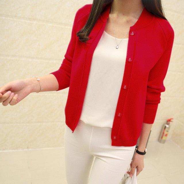 Spring knit cardigan sweater - BUSINSTORE