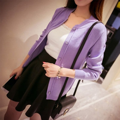 Spring knit cardigan sweater - BUSINSTORE